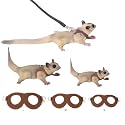 MANON ROSA Sugar Glider Harness and Leash Set, Adjustable 3Pcs Vest, Brown