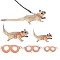 MANON ROSA Sugar Glider Harness and Leash Set, Adjustable 3 Pcs Vest, Orange