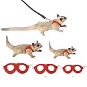MANON ROSA Sugar Glider Harness and Leash Set, Adjustable 3 Pcs Vest, Black