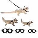 MANON ROSA Sugar Glider Harness and Leash Set, Adjustable 3 Pcs Vest, Black