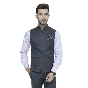 manq men39s band collar slim fit formalparty waist coat - 11 colors