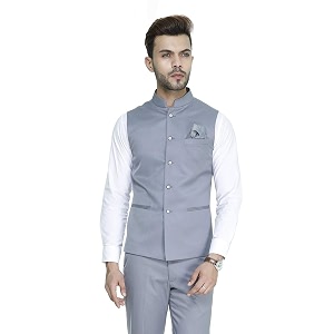 manq men39s band collar slim fit formalparty waist coat - 11 colors