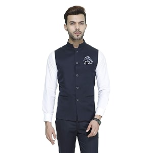 manq men39s band collar slim fit formalparty waist coat - 11 colors