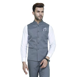 manq men39s band collar slim fit formalparty waist coat - 11 colors