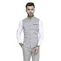 MANQ Men's Band Collar Slim Fit Formal/Party Waist Coat - 11 Colors