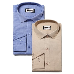 MANQ Mens Regular Fit Cotton Formal Shirt