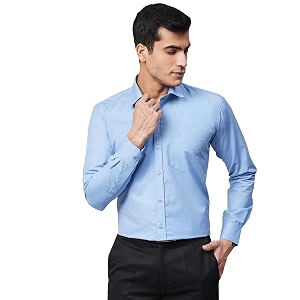 MANQ Mens Regular Fit Cotton Formal Shirt