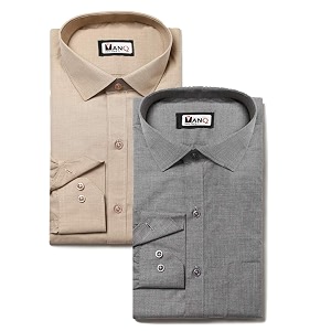 MANQ Mens Regular Fit Formal Shirt Pack