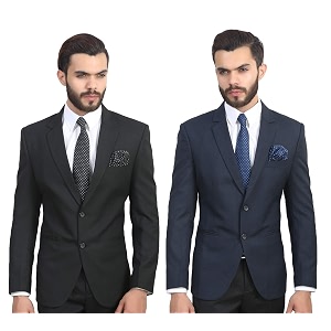 MANQ Mens Slim Fit Single Breasted Blazer