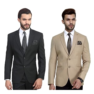 MANQ Mens Slim Fit Single Breasted Blazer