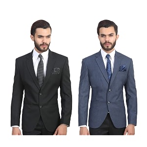 MANQ Mens Slim Fit Single Breasted Blazer