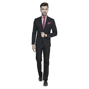 MANQ Men Slim Fit Single breasted Suit