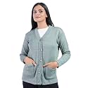 MANRA Women39s Woolen V-Neck Buttoned Full Sleeve