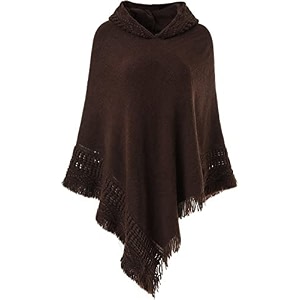 manra women woolen v-neck solid plain poncho hoodie cape for winter wear sc 02