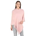 MANRA Women Woolen V-Neck Solid Plain Poncho Hoodie Cape for Winter Wear (SC 02)
