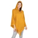 MANRA Women Woolen V-Neck Solid Plain Poncho Hoodie Cape for Winter Wear (SC 02)