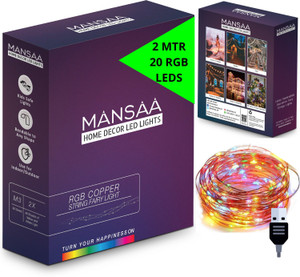 mansaa 20 leds 201 m multicolor steady string rice lights