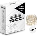 MANSAA Fairy Lights | 18 Months Warranty | 3 Meter, 30 LEDs | Lights for Home Decoration, Led Lights, String Lights for Home Decoration, String Light, USB Operated - M51 (White, Pack of 1)