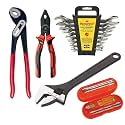 MSK012AZ Combo Pack of 16,Home/Professional Tools Kit -Combination Plier 8'',Open end Spanner 6-22mm, Screw Driver set of 5 pc, Adjustable wrench 10inch, Water Pump Plier 10 inch (16 Tools)