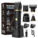 Manscape Beard Trimmer for Men 3-in-1Pubic & Ball &Nose Trimmer,IPX7 Waterproof, USB Rechargeable Body Shavers for Men Grooming Kit with 2 Combs,Painless Nose Hairs Trimmer for Man,Wet & Dry
