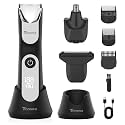 Manscape Body Hair Trimmer for Men, No Nick Pubic Bikini Trimmer for Women, 3 in 1 Versatile Groin Shaver with Nose Hair Trimmer, Cordless Dock Charging, LED Display, Wet/Dry Grommer (Silver)