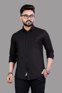 Mansi F Studio Men Solid Casual Black