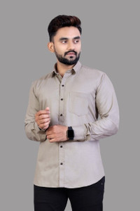 Mansi F Studio Men Solid Casual Grey