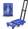 MANTAVYA 150kg Folding Hand Truck Luggage Cart with 6 Wheels Platform Trolley for Luggage Luggage Trolley