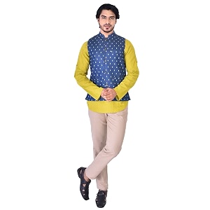 Manthan Mens Art Silk Waist Coat