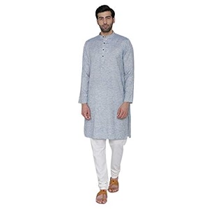 Manthan Mens Solid Art Silk Kurta