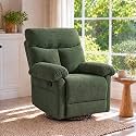 Manual 360° Swivel Rocker Recliner Chair for Living Room, Green