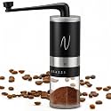 Manual Coffee Grinder – Hand Crank Burr Coffee Bean Grinder, 6 Grind Settings for Espresso, French Press &amp; Pour Over – Quiet, Portable, Durable Stainless Steel Manual Grinder for Home &amp; Travel (Black)