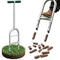Manual Lawn Aerator Tool - Core Aerator with Step-to-Eject Technology for Never-Clogging Lawn Aeration, Heavy-Duty Steel Construction,Easy DIY Plug Aerator for Healthier Grass and Yard (Green)