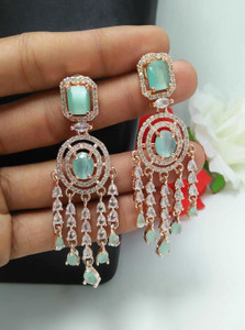 Manuvi Jewels American DiamondAD Earrings Cubic Zirconia