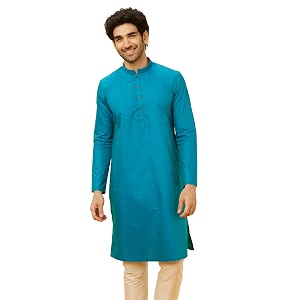 manyavar men39s cotton blend regular kurta 1pc