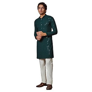 manyavar men39s embroidered kurta set 2pcs