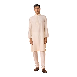Manyavar Mens Art Silk Blend Jacquard Kurta