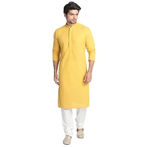 Manyavar Mens Chikankari Kurta Set 2pcs