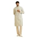 Manyavar Men39s Cotton Blend Floral Print amp