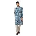 Manyavar Men39s Cotton Blend Floral Print Full