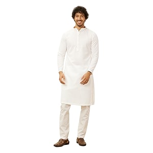 Manyavar Mens Embroidered Kurta Pajama Set 2pcs