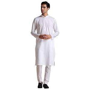 manyavar men39s festive kurta set with embroidery work