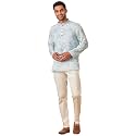 Manyavar Men39s Floral Printed Casual Short Kurta