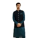 Manyavar Men39s Rayon Blend Textured Ethnic Jacket