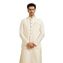 Manyavar Men39s Rayon Blend Textured Ethnic Jacket