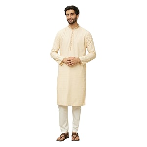 Manyavar Mens Self Design Kurta Pajama Set