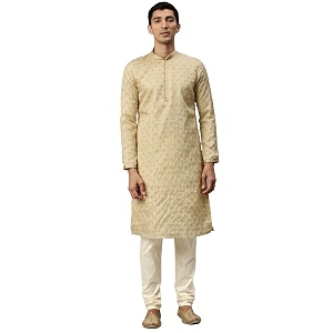Manyavar Mens Hand Embroidered Kurta Set 2pcs