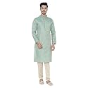 Manyavar Men's Silk Ethnic Motifs Jacquard Weave Kurta Pajama Set