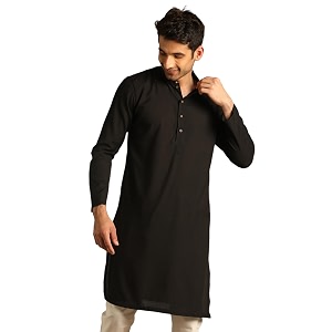 Manyavar Mens Spandex Solid Kurta 1pc