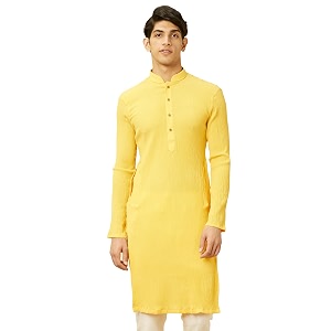 Manyavar Mens Spandex Solid Kurta 1pc